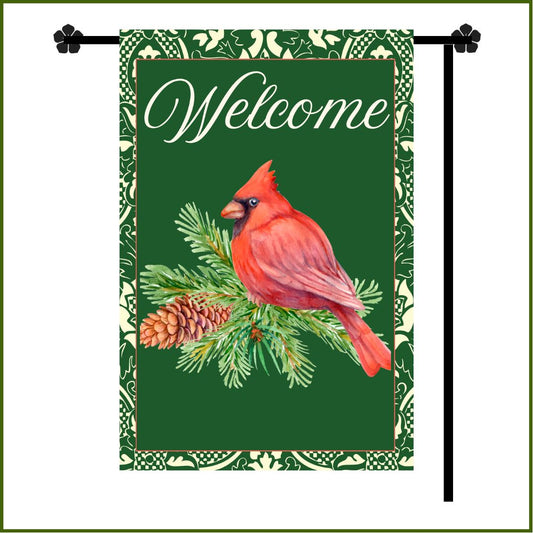 Welcome Cardinal Garden Flag