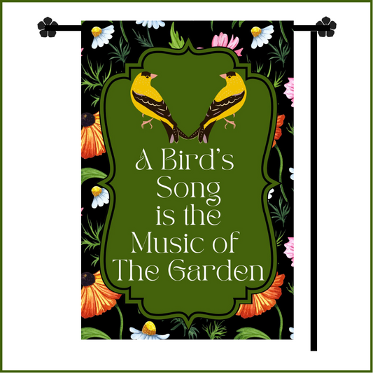 Gratefu Music of The Garden Song Bird Garden Flag