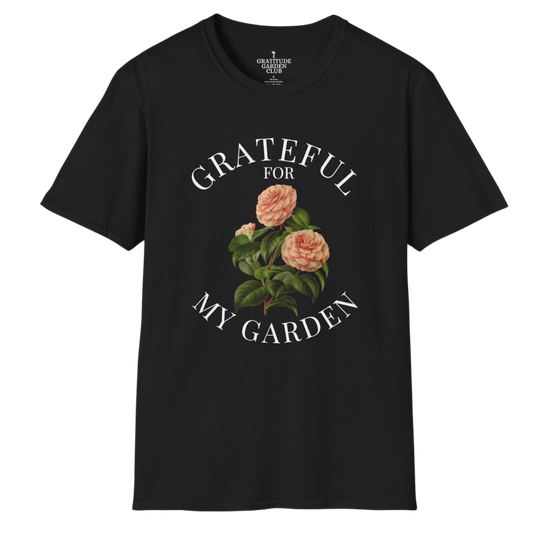 Grateful For My Garden Peach Colored Flower T-Shirt